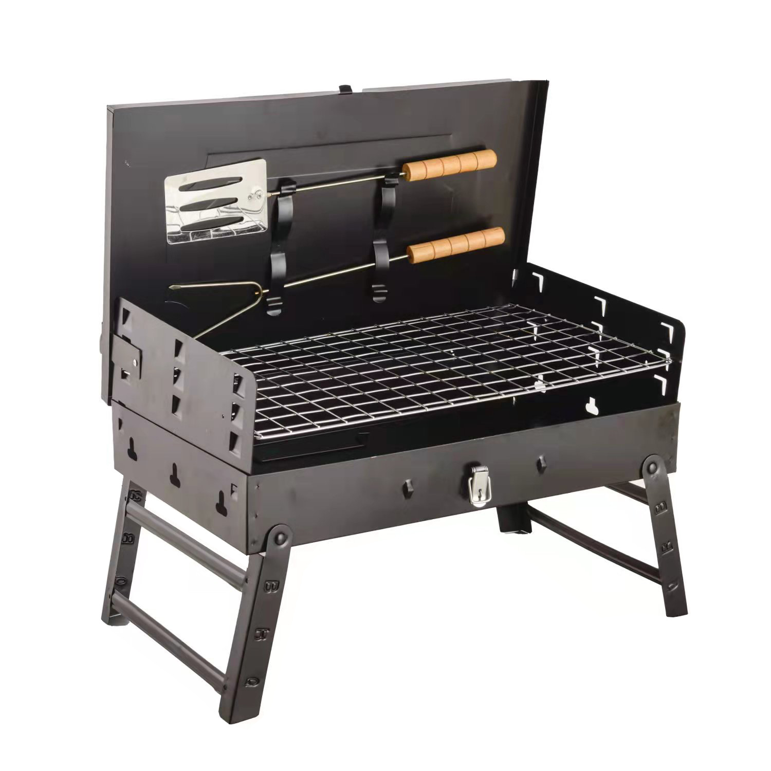 韩式不锈钢木炭烧烤炉 家用商用便携户外圆形烤架bbq碳烤炉烧烤炉