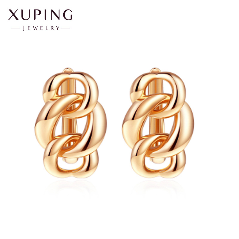 Xuping Jewelry Amazon Cross-Border European and American Fashion Chain Ear Clip Female Niche Personalized Cold Style Eardrops Earrings