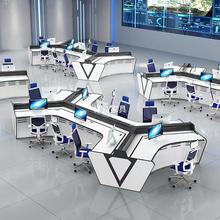 指挥中心操作台控制台烤漆科技感指挥台中控室监控台多人位电脑桌