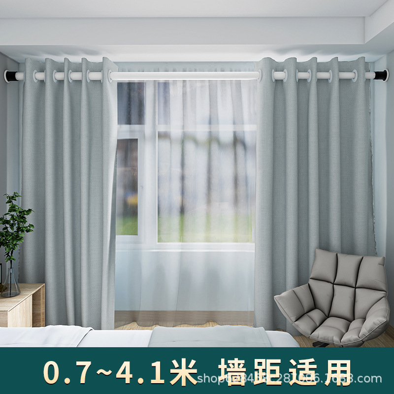 Curtain Rod Clothing Rod Stainless Steel Shower Curtain Rod Clothes Rail Roman Rod Clothesline Pole Punch-Free Stretch Rod Jackstay