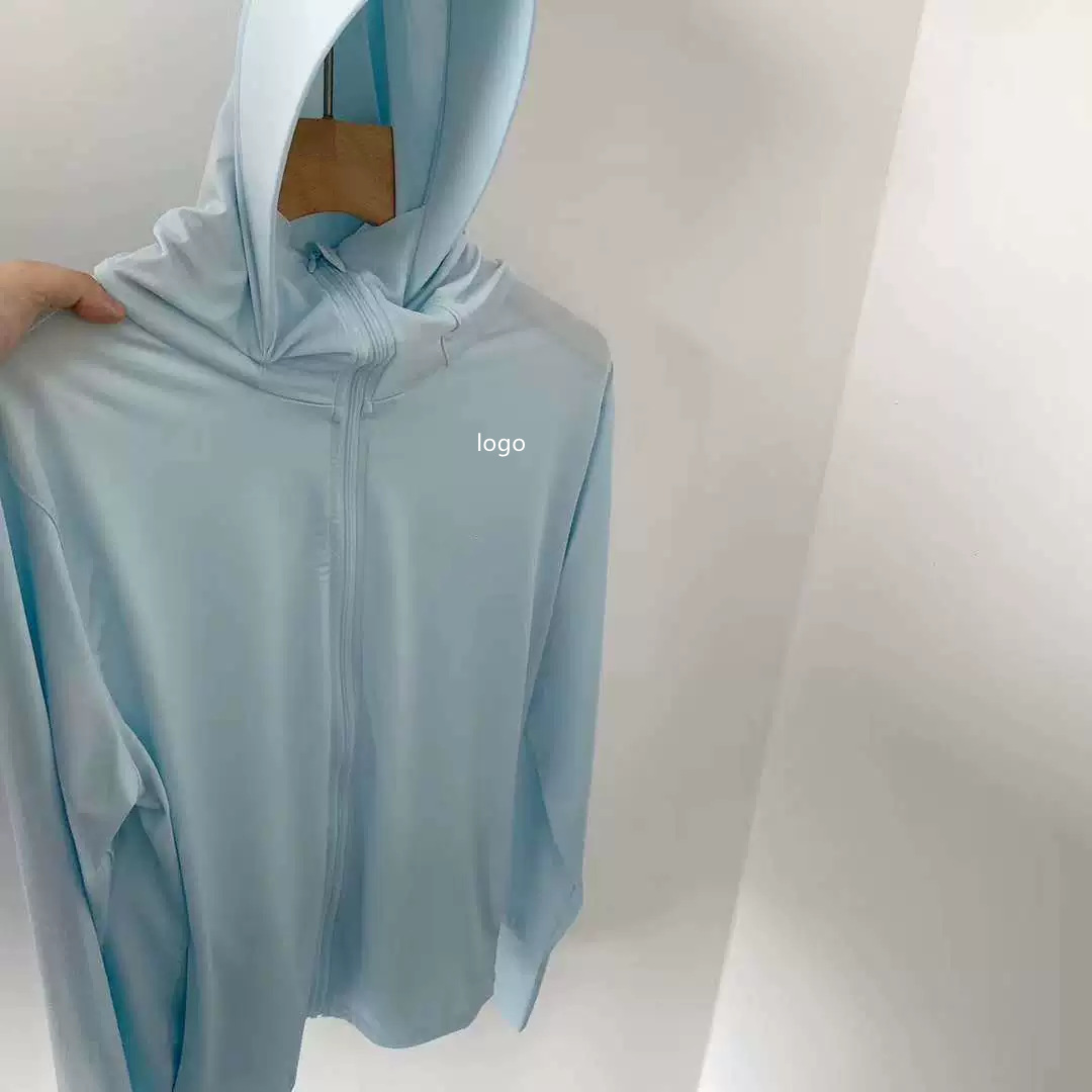 Summer Long-Sleeve Ice Silk Rabbit Head Same Sun Protection Clothing for Women Solid Color UV Protection Breathable Hood Sun Protection Jacket Women