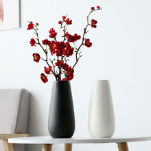 简约现代陶瓷花瓶家居客厅创意台面摆件小清新干花艺水培白色花就