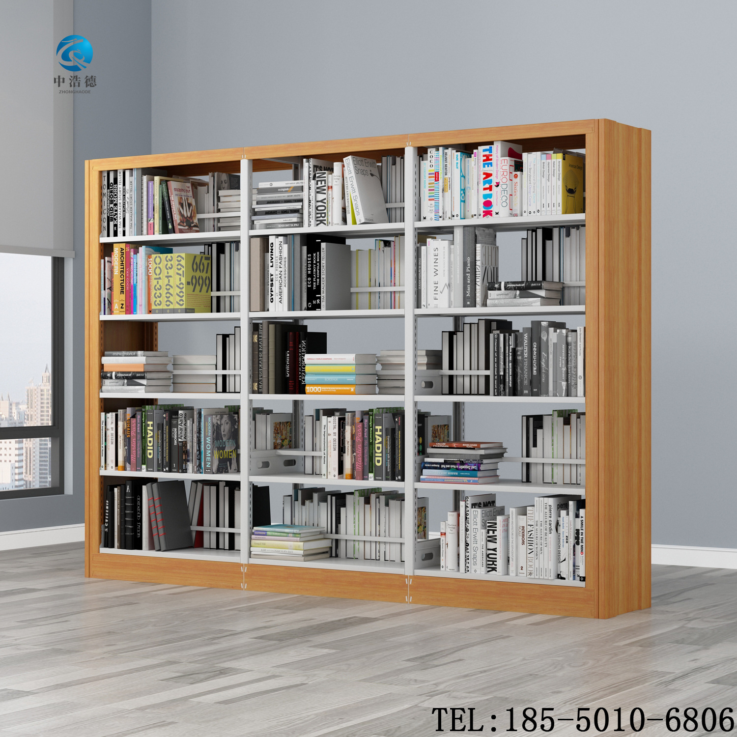 收纳柜实木彩色绘画板实木多色木质书柜格架书架创意格子相似河北军诚