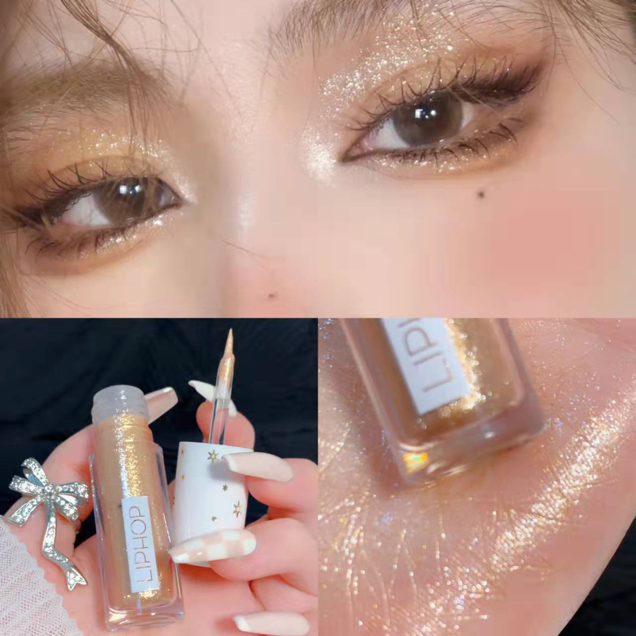 Liquid Eye Shadow a Drop of Tears Flashing Pearl Fine Glitter Waterproof Shiny Crystal Highlight Crouching Silkworm Brightening Liquid Eye Shadow