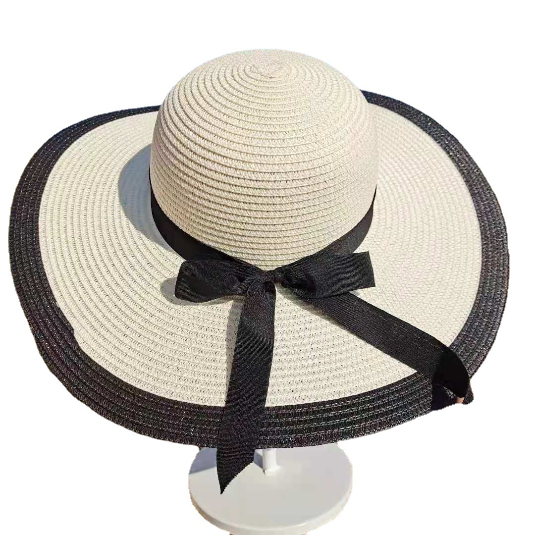 Straw Hat Women's Summer Seaside Stylish Casual Vacation Beach Broad-Brimmed Hat Korean Style All-Matching Sun Hat Sun Protection Sun Hat