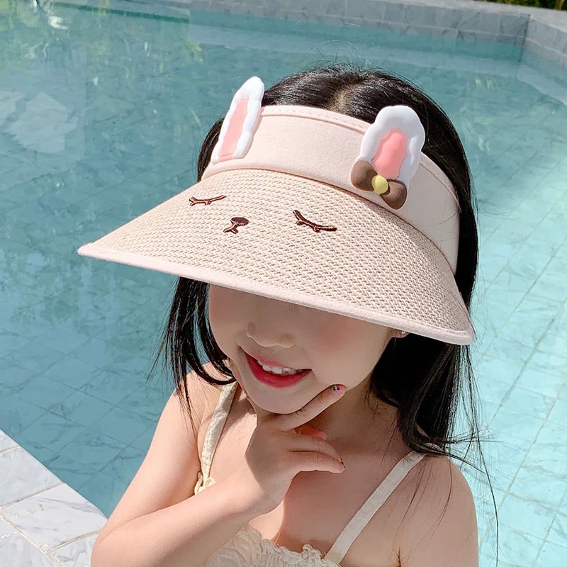 儿童帽子遮阳帽夏季男孩女童防晒太阳帽大帽檐空顶