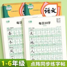 每日30字语文同步字帖点阵人教版每日练字一年级小学生减压生字练