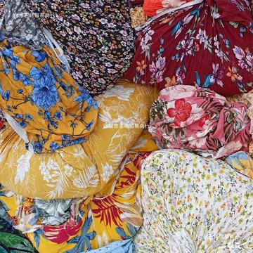 布头批发地摊按斤棉布料棉绸面料称斤diy零头布按斤深色花服装面