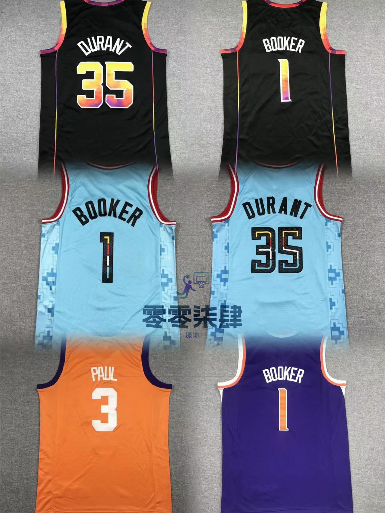 23款太阳suns刺绣款篮球球衣杜兰特35#durant#booker批发一件代发