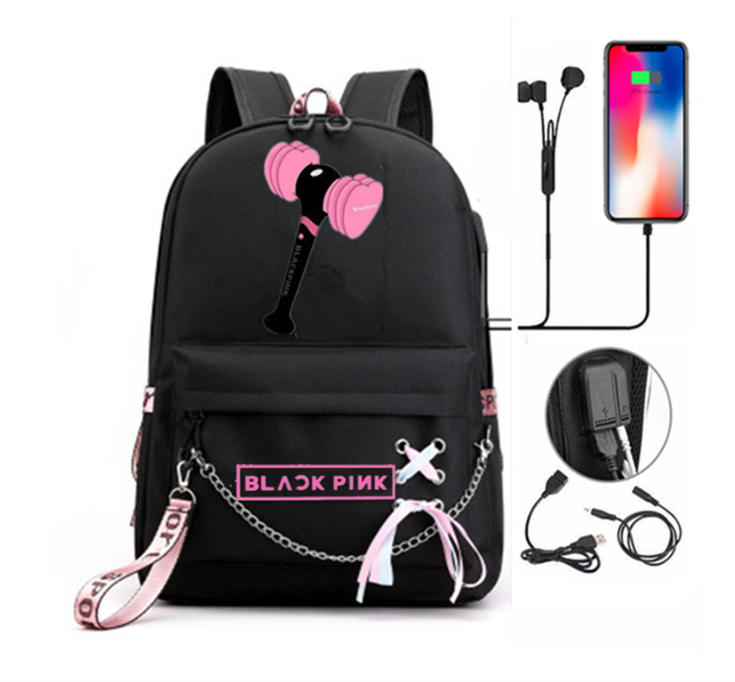 blackpink朴彩英lisa金智秀同款星空双肩包书包背包韩版usb