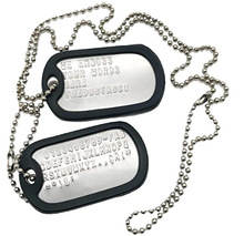 Stainless Steel The Dog Tag Military Set of 2 Personalised N