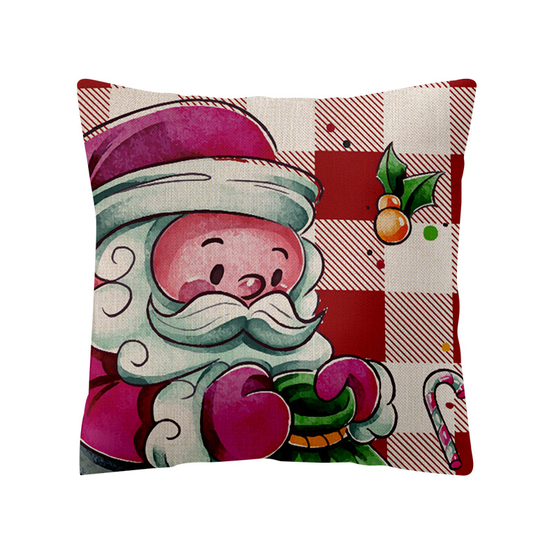 Amazon New Christmas Pillow Cover Santa Pine Couch Pillow Decorative Linen Home Cushion