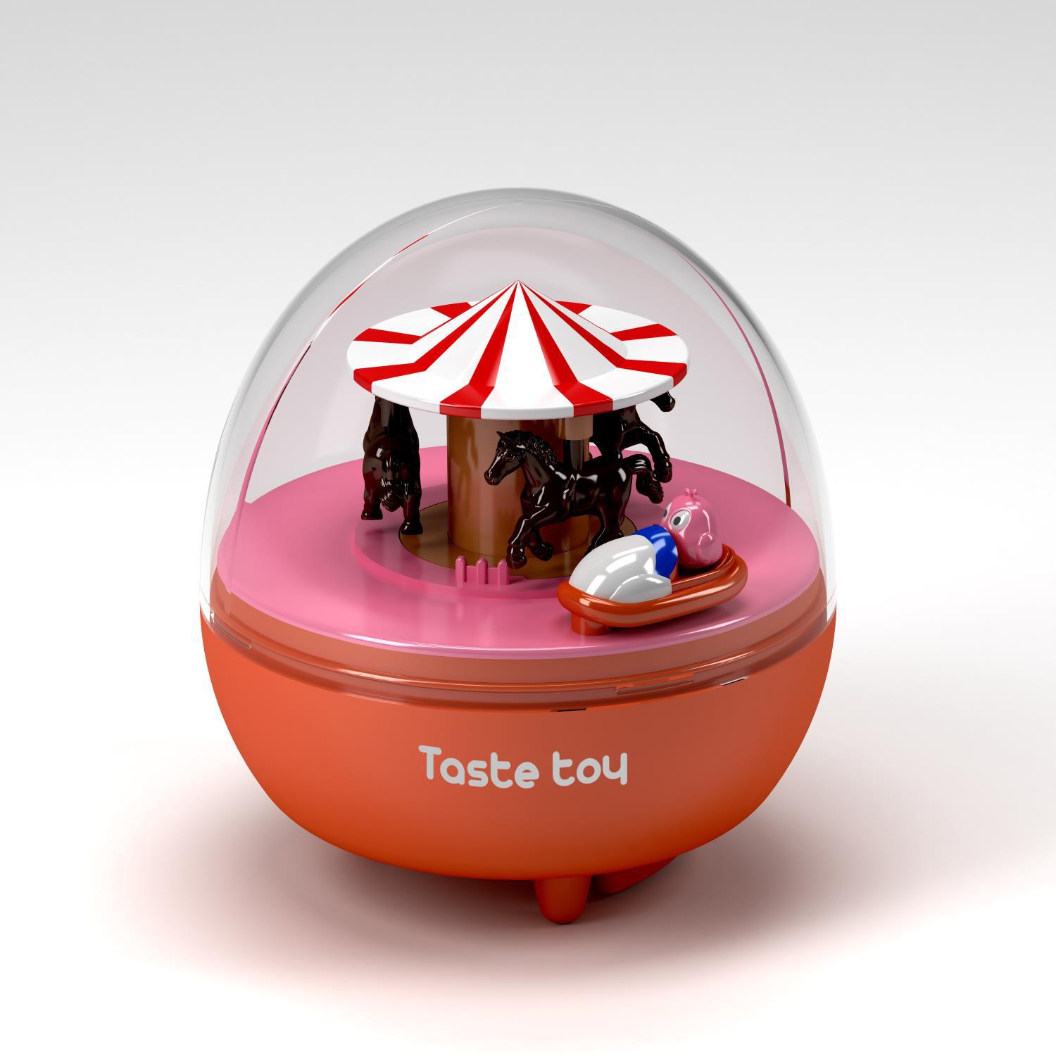 跨境旋转木马八音琴音乐盒扭蛋盲盒旋转飞行小汽车男女孩礼品玩具