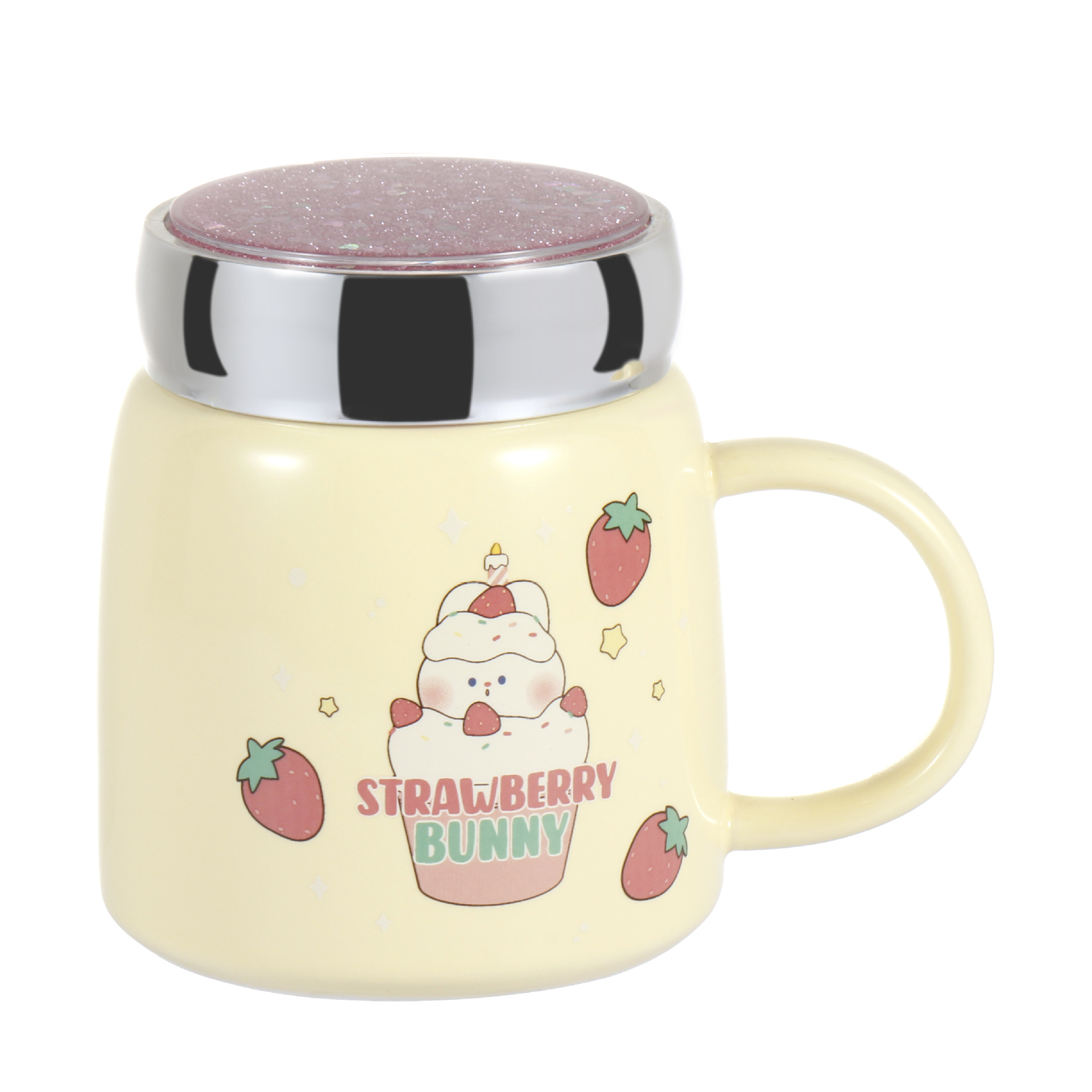 Water Cup Female Office Ceramic Cup Cute Super Cute Cup Creative Young Girl Personalized Mug with Cover Spoon Trend