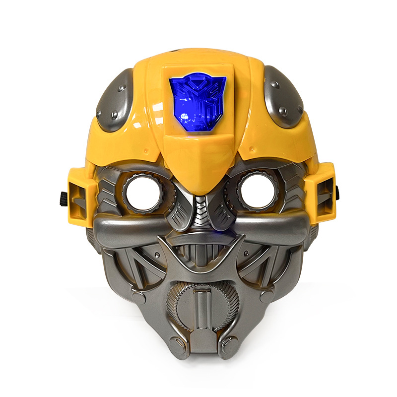 儿童发光大黄蜂面具卡通玩具变形金刚万圣节地摊夜市景区货源批发