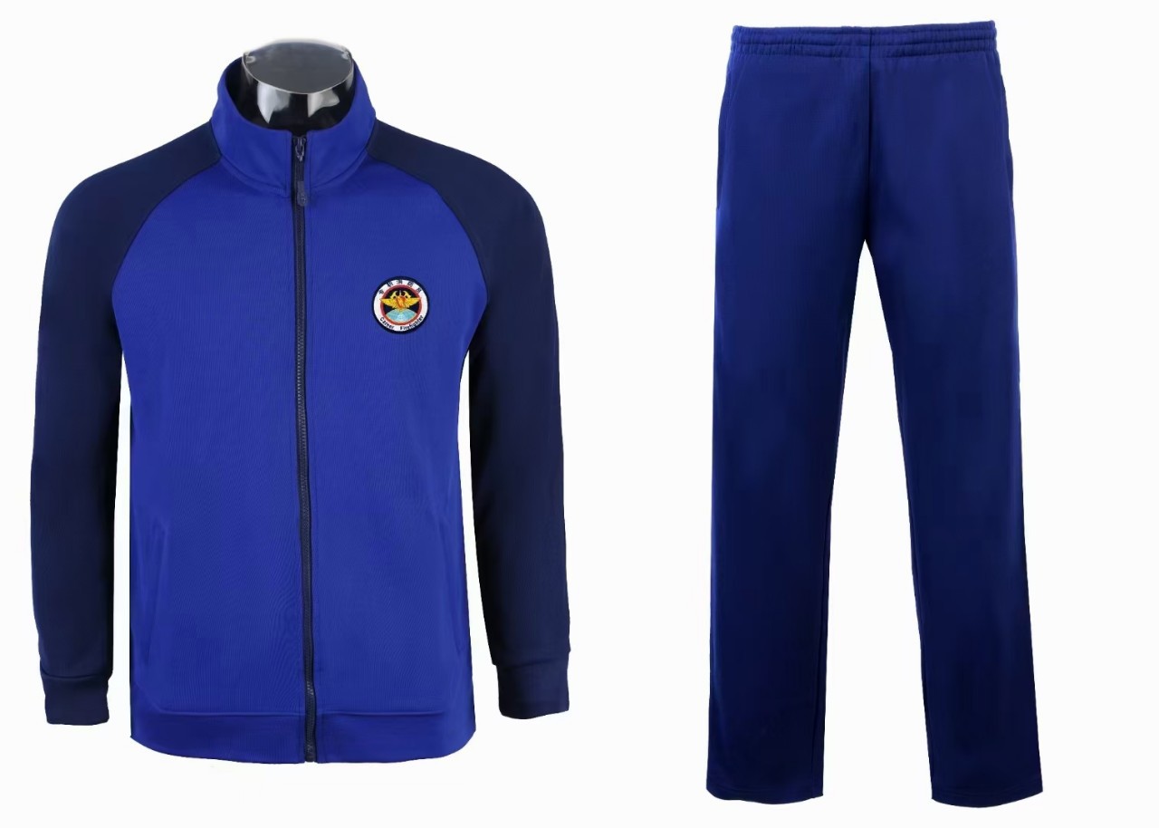 消防春秋季长袖体能训练服套装新式蓝色作训救援速干跑步运动服男