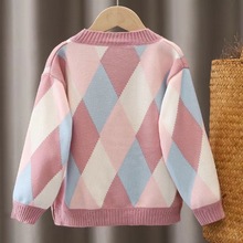 女童秋装毛衣开衫新款2024韩版洋气儿童针织衫中童装长袖上衣外套