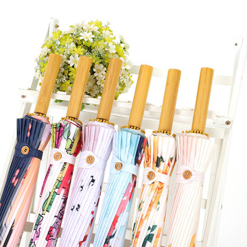 景区伞批发古风实木长伞 中国风舞蹈演出雨伞 新中式24k直柄长伞