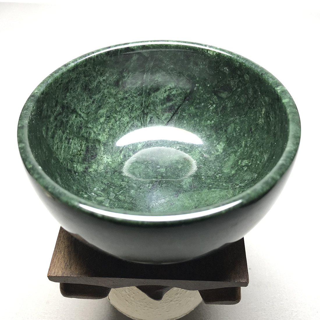 0成交0件藏玉药王石杯黑绿玉墨玉茶杯橄榄绿墨绿玉