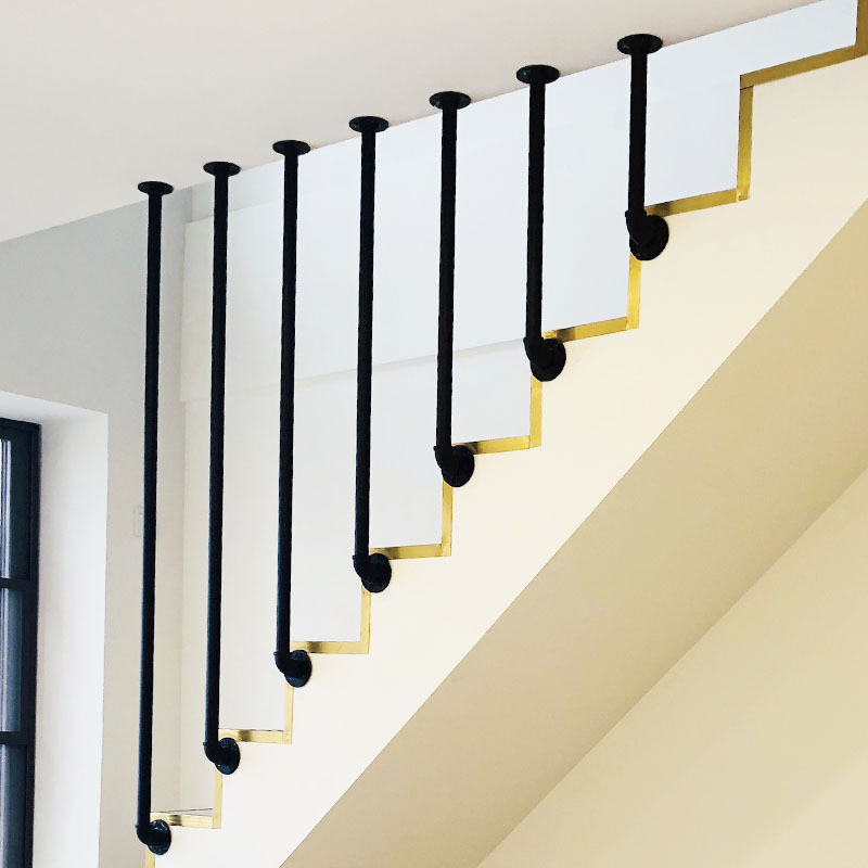 复式楼梯扶手护栏简约现代铁艺欧式家用围栏别墅室内阁楼酒吧栏杆