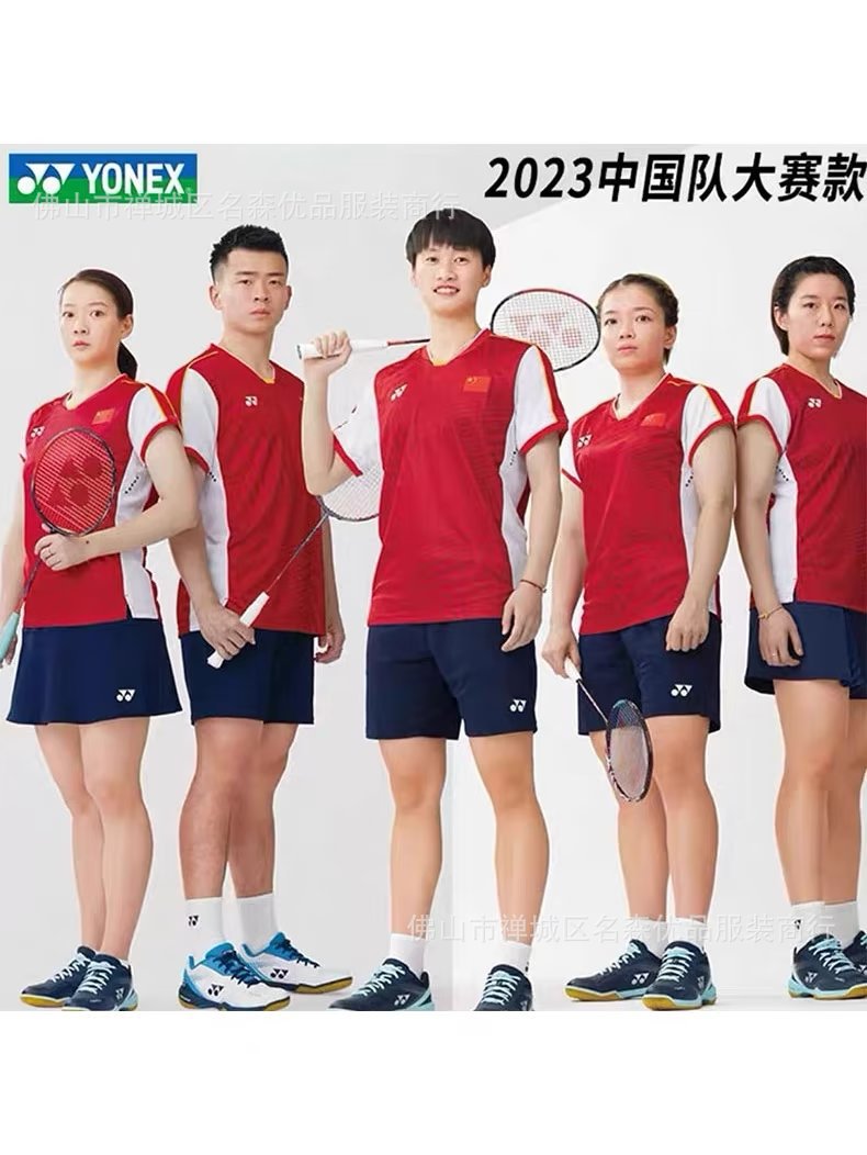新款yy羽毛球服中国队短袖国家队比赛服套装速干透气运动服印字号