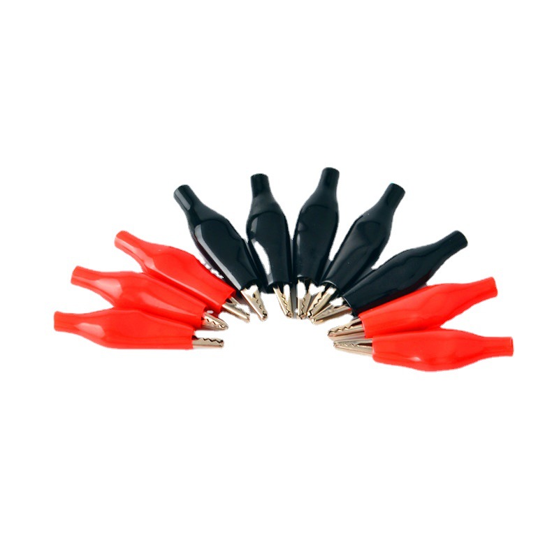 小号鳄鱼夹电夹子手机测试夹电源夹护套夹红黑色长28mm