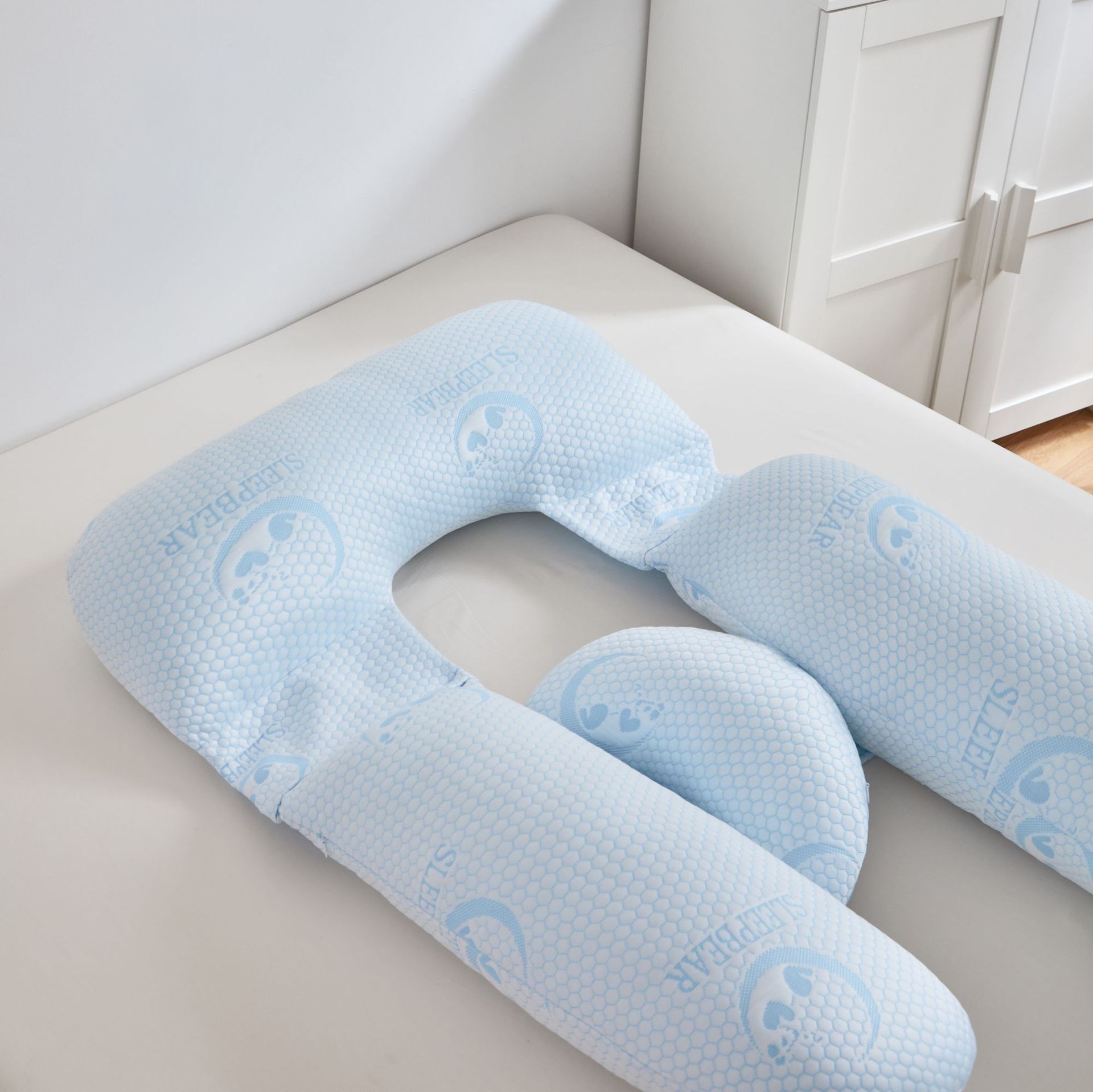 [Customized Processing] Blue Split U-Shaped Pregnancy Pillow Sleeping Belly Support Cushion Pregnancy Supplies Pregnancy Pillow