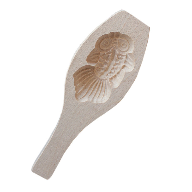 批发手工做立体鲤鱼馒头模具面鱼寿桃花样面食烘焙木质工具大小号