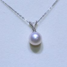 S925银天然淡水珍珠项链清新小众V型珍珠吊坠正圆百搭锁骨链饰品