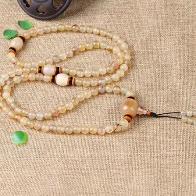 西藏通透高原羊角108颗佛珠手串男女式配牛角三通羊角手链d54