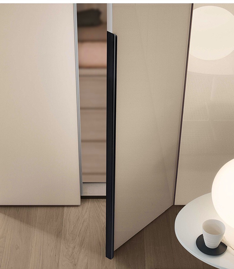 包邮厂家黑色橱柜衣柜嵌入式门把手抽屉家具五金暗装柜门隐形拉手