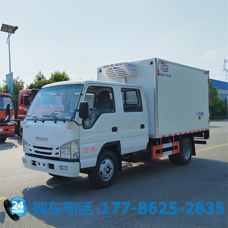 出口五十铃双排座冷藏车保温制冷车 生鲜果蔬活鱼冻品运输冷链车