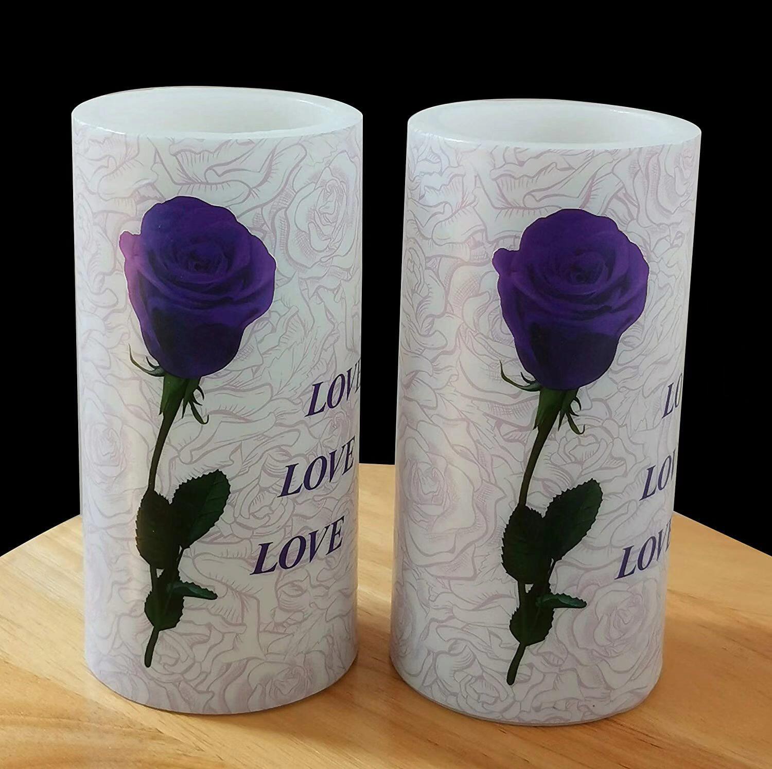 外贸款蜡烛水贴花纸 烫金花纸.水印花膜可定制