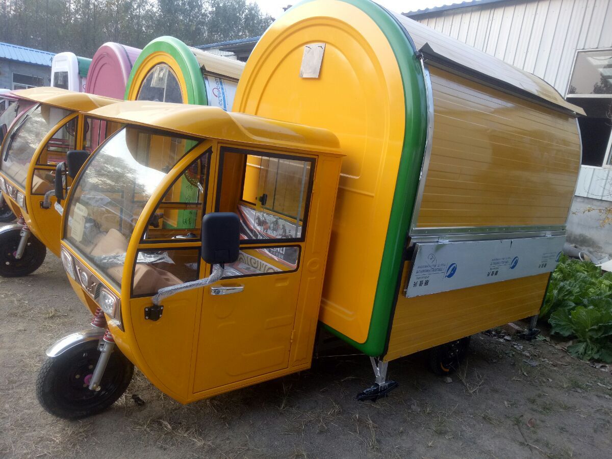 小吃车房车移动餐车不锈钢快餐车流动美食车电动三轮餐车手推餐车