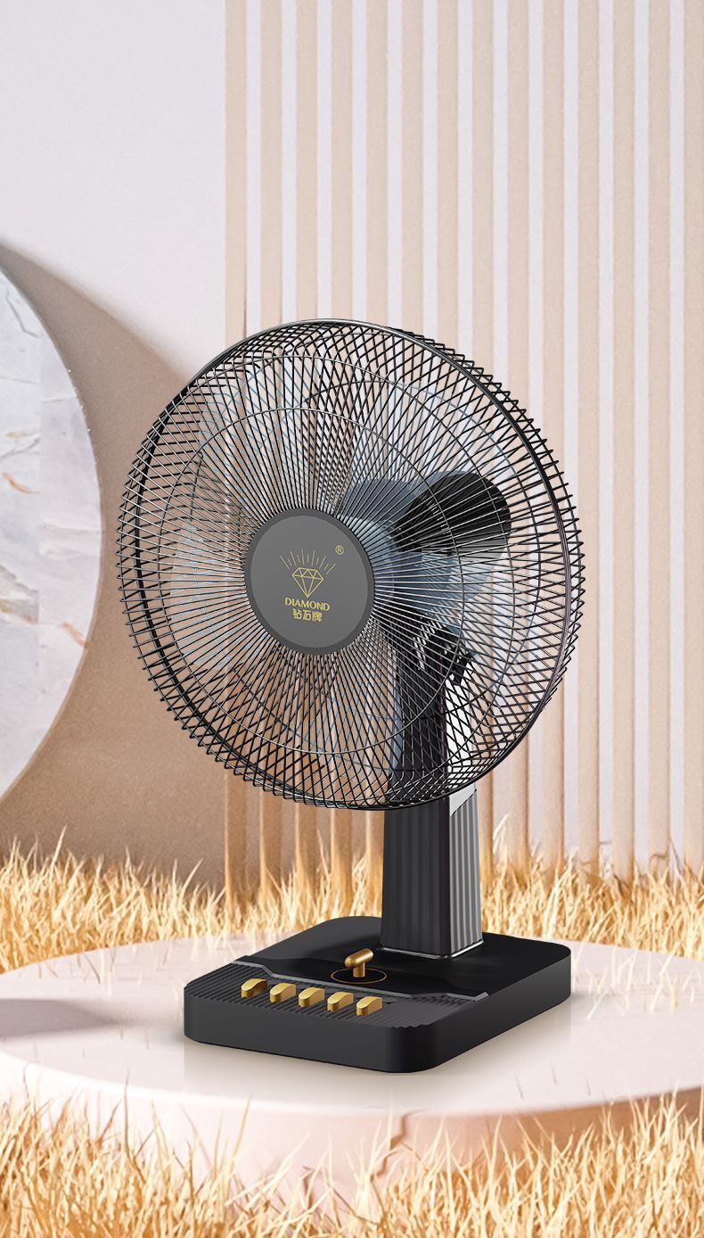 钻石牌电风扇台式家用桌面风扇学生宿舍落地16寸卧室大风力台扇