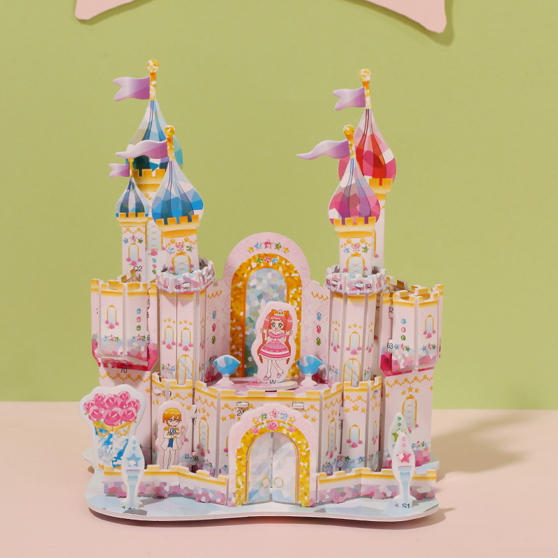 3d 3d Puzzle Model Children's Educational Toys Princess Castle DIY Handmade Paper Stall Toys Kindergarten Gifts