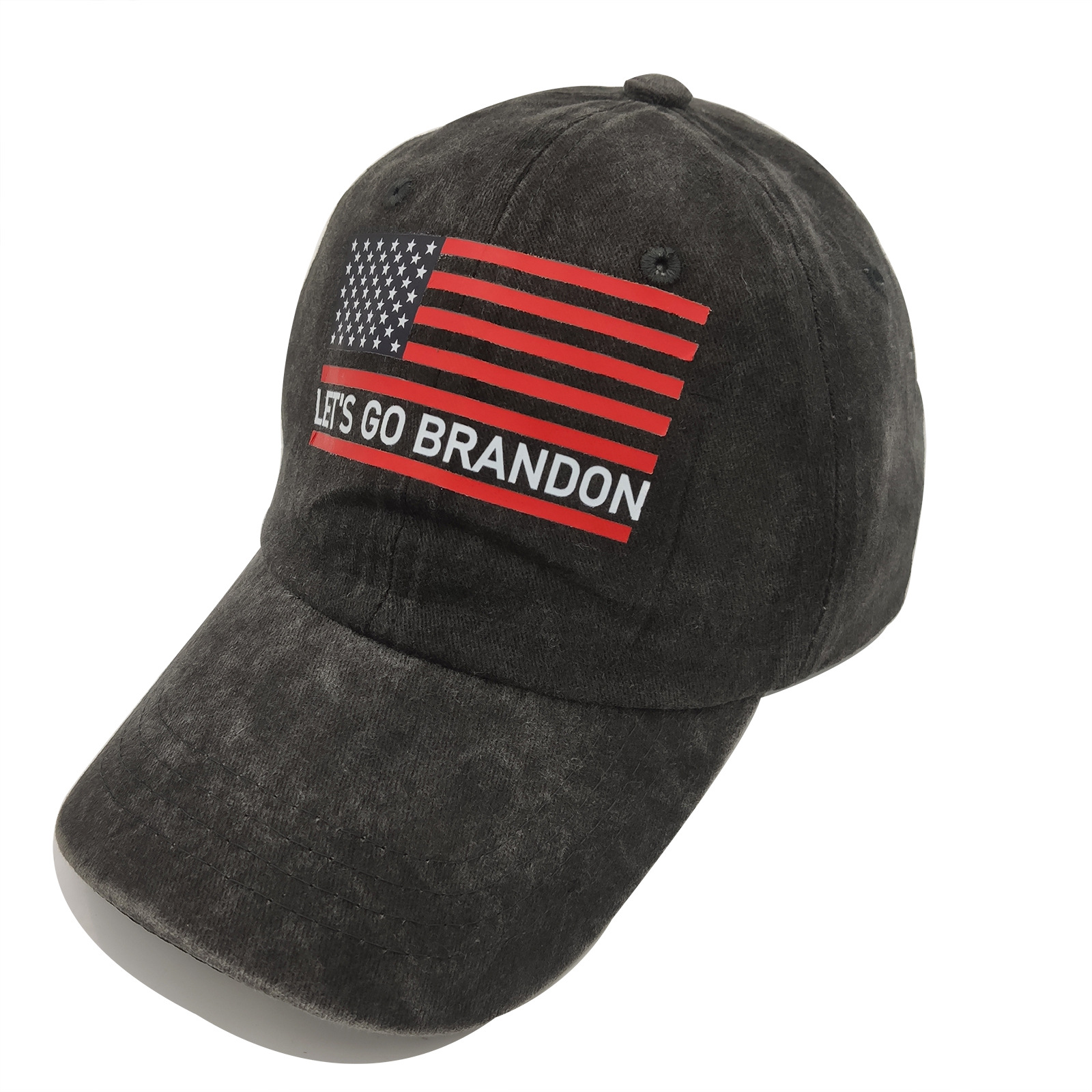 Washed Printed Baseball Cap Let's Go Brandon Adult Trucker Hat Dad Cap Peaked Cap