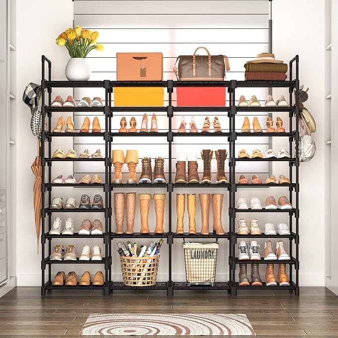 批发4列9层北欧简易鞋架简约落地家用组合鞋柜卧室收纳大置物架