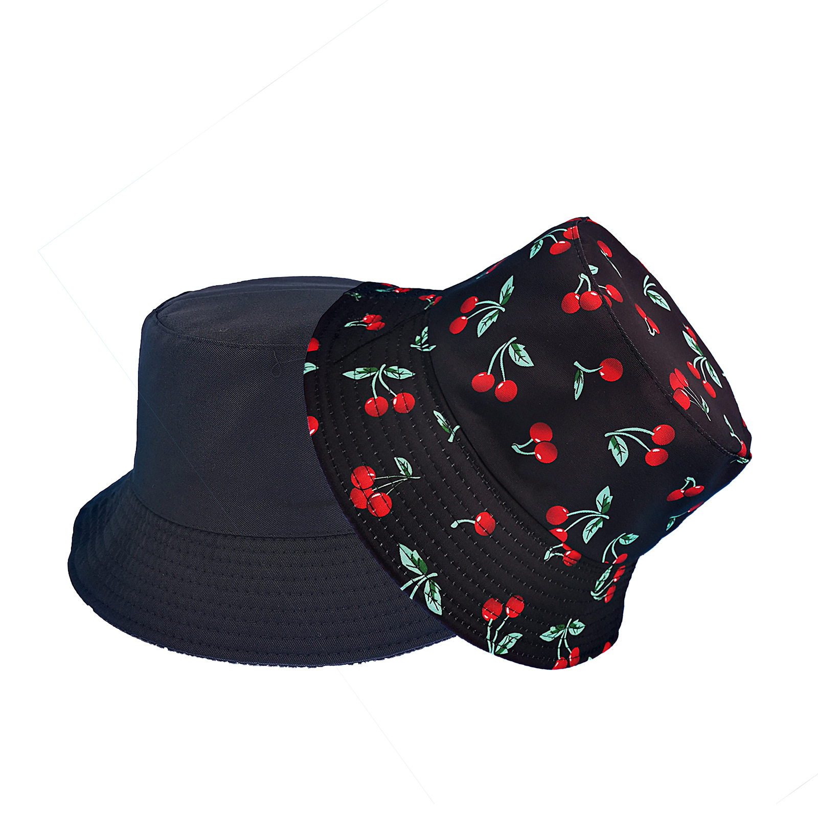 Amazon Cross-Border Double-Sided Fruit Cherry Bucket Hat Korean Outdoor Leisure All-Match Sun-Proof Bucket Hat