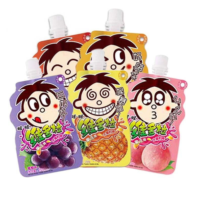 旺旺维多粒果冻爽可吸果冻内含果粒葡萄蜜桃橙子荔枝菠萝味150g