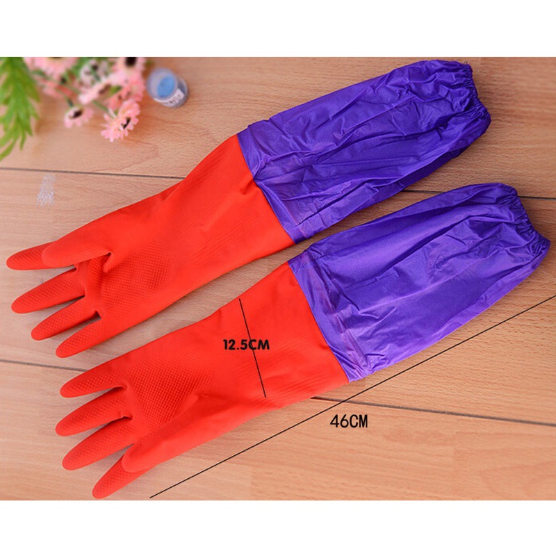 Wholesale Autumn and Winter High Quality Warm Laundry and Dishwashing Waterproof Latex Rubber Gloves Fleece-Lined Thickened
