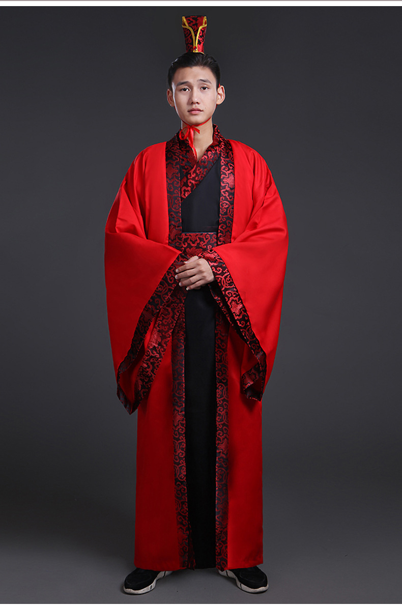 新款古装汉服男大氅服饰直锯汉代古代公子大臣侠客影视演出服