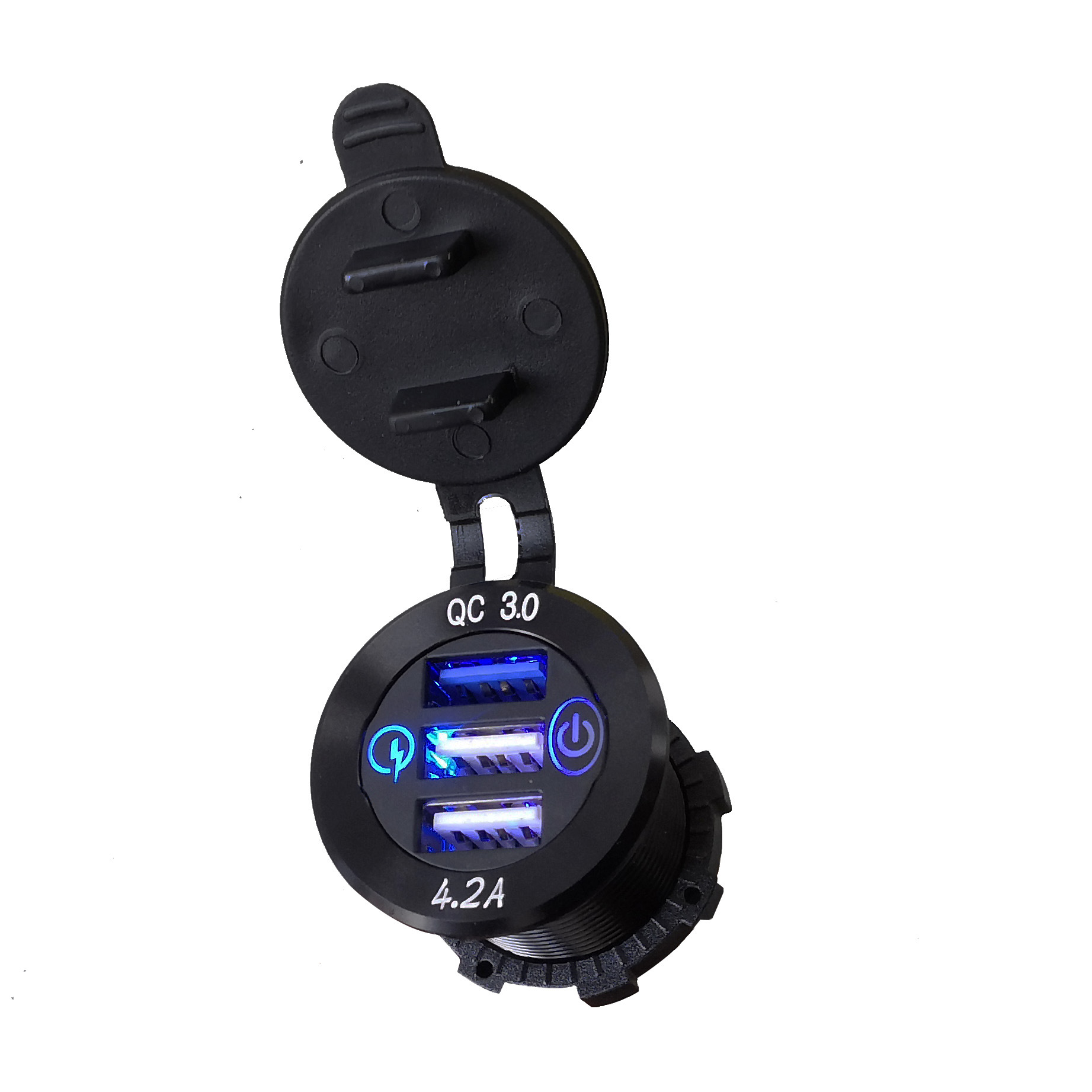 新款汽车房车改装3 usb车载手机充电器qc3.0大电流快充高通