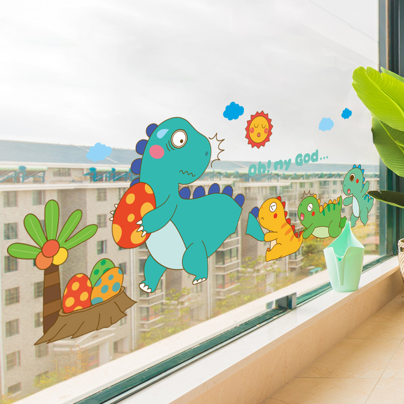 卡通幼儿园窗户贴画玻璃门贴纸墙面装饰画环创材料儿童小图案墙贴