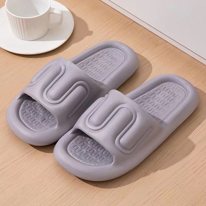 Slip-on Slippers for Women Summer Home Couple Non-Slip Indoor Bathroom Eva Men Bath Sandals Factory Wholesale