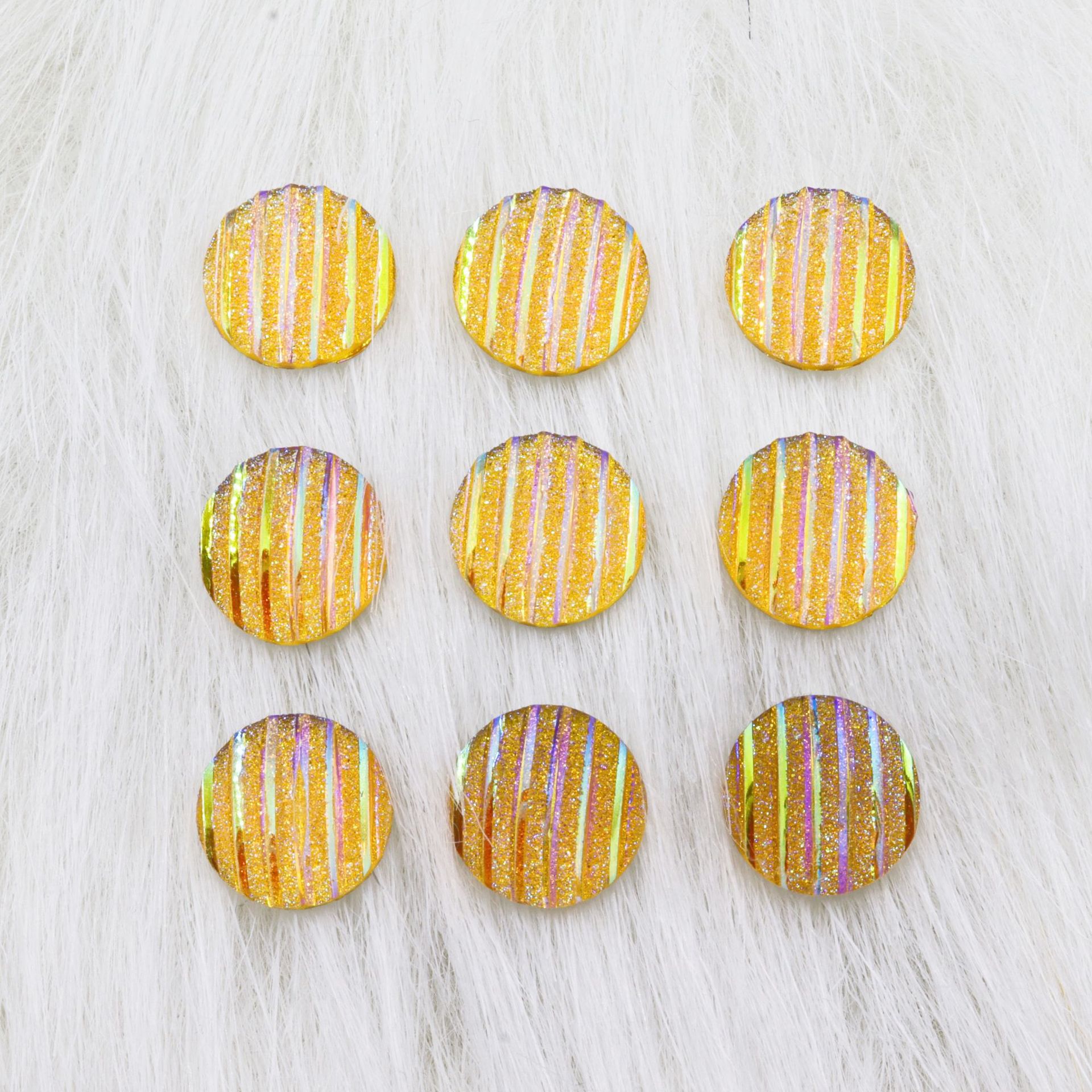 AB Colored Frosted Striped round Flat Bottom Resin Drill Concave Convex Ore Applique Stud Earrings DIY Ornament Accessories