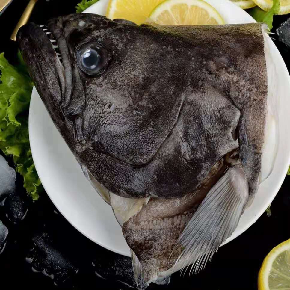 碟鱼头8只顺丰包邮 鸦片鱼头比目鱼头新鲜冷冻包邮深海鲽鱼头大个