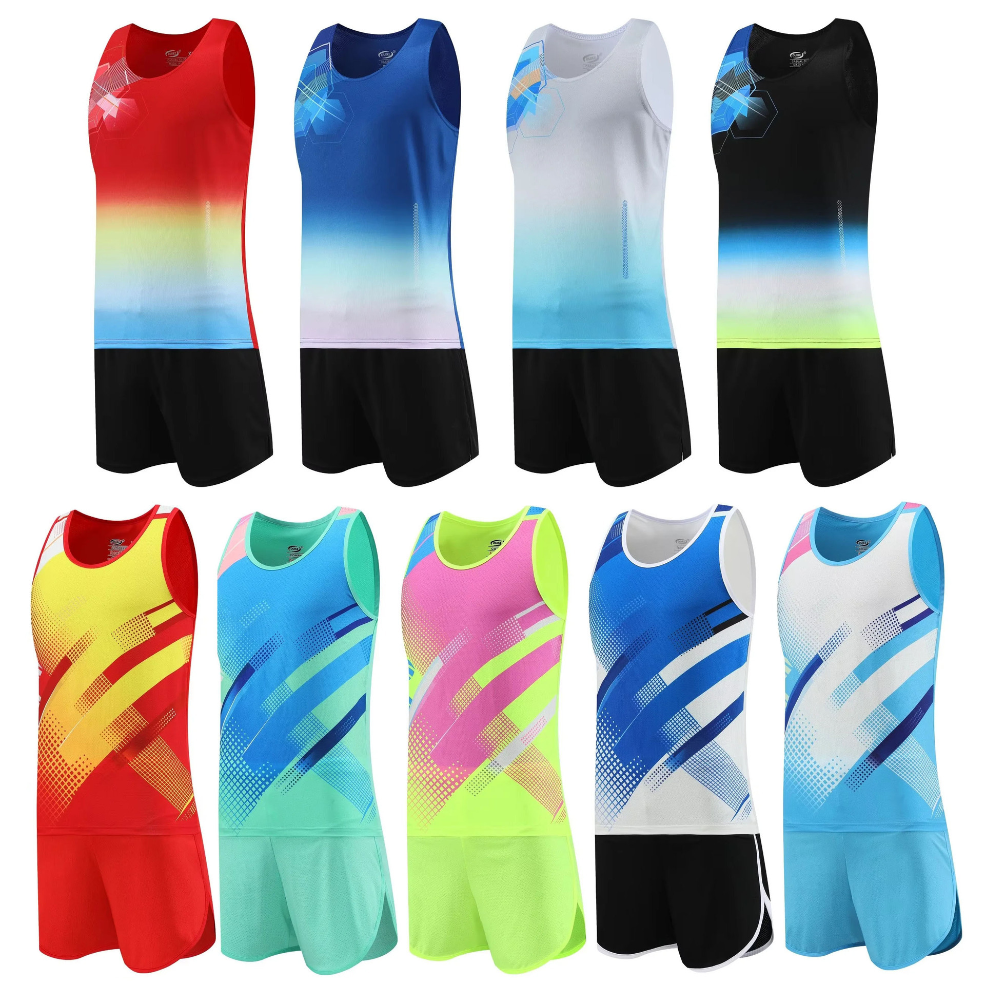 田径服套装男夏季马拉松情侣运动背心训练服比赛服学生体考田径服