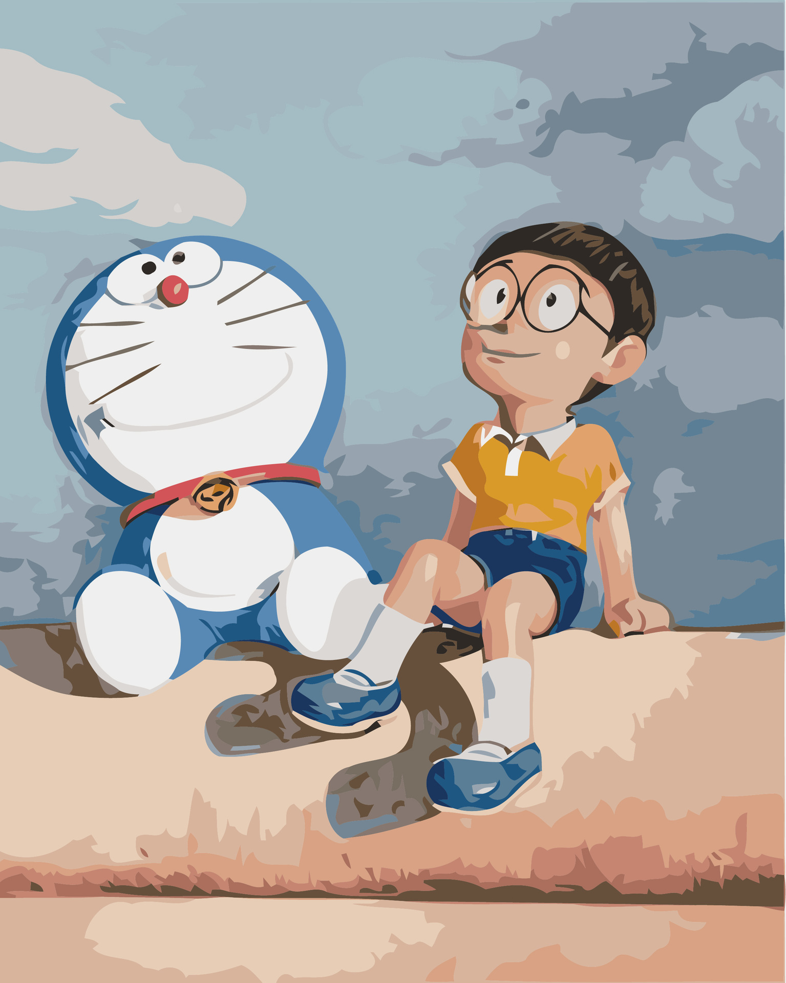 厂家直销 数字油画diy儿童练习培养绘画哆啦a梦填色画摆地摊批发