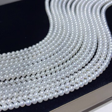 诸暨珍珠高亮镜面光ak近正圆baby珠链tian然淡水珍珠项链饰品批发